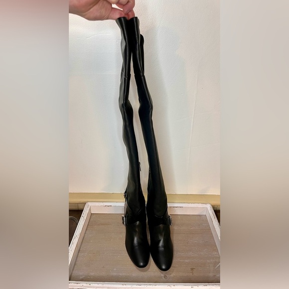 Jimmy Choo Doma Knee High Buckle & Strap Detail Black Boots Size EU 35/US 5 NWOT - Picture 2 of 15